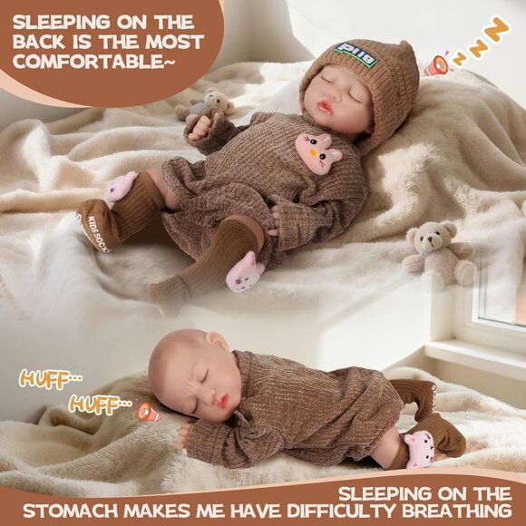 17 Inches Brown Newborn Girl Real Life Soft Silicone Full Body Baby Dolls - Picture 3 of 8